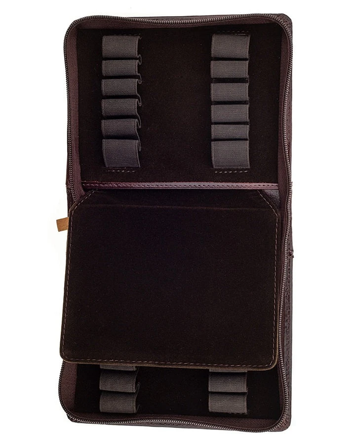 Girologio Zippered Leather Pen Case, 12 Pens 4 Girologio Zippered Leather Pen Case, 12 Pens - Image 2