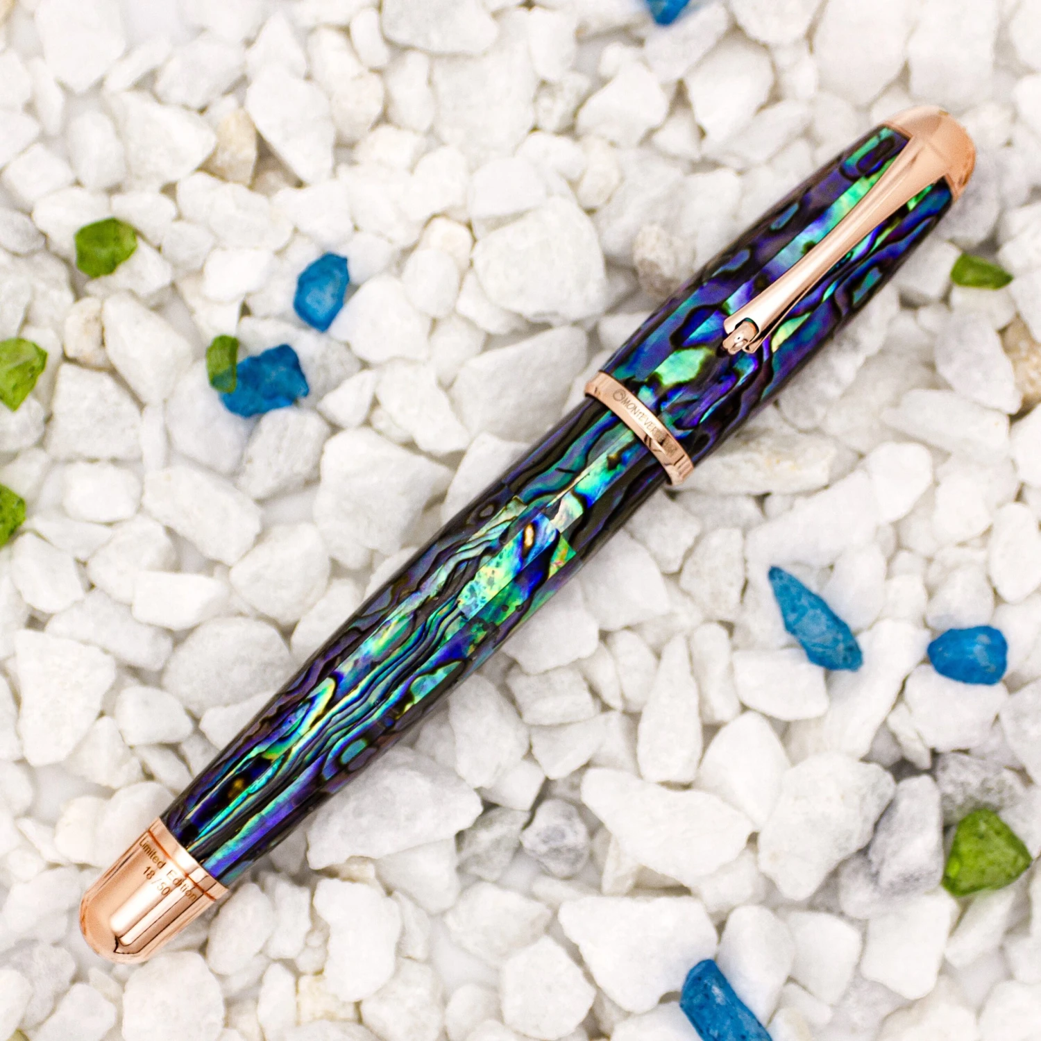 Monteverde Limited Edition Super Mega Abalone Fountain Pen, Rose Gold Trim 4 Monteverde Limited Edition Super Mega Abalone Fountain Pen, Rose Gold Trim - Image 2