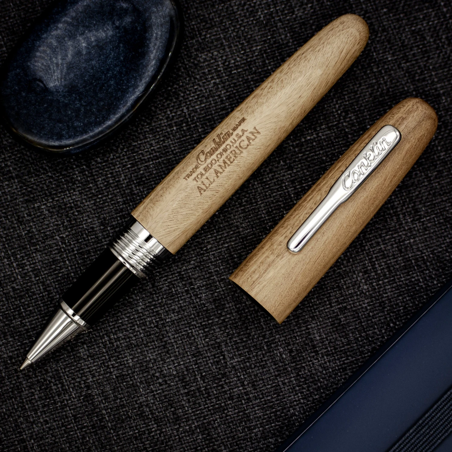 Conklin All American Pau-Preto Limited Edition Rollerball Pen, Chrome Trim 3 Conklin All American Pau-Preto Limited Edition Rollerball Pen, Chrome Trim