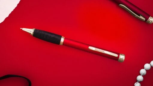 Executive Metal Ballpoint Pen, Burgundy & Gold - Image 2