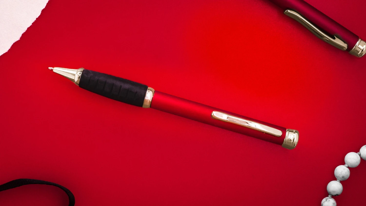 Executive Metal Ballpoint Pen, Burgundy & Gold 4 Executive Metal Ballpoint Pen, Burgundy & Gold - Image 2