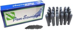 24 Standard International Short Fountain Pen Ink Cartridges, Black