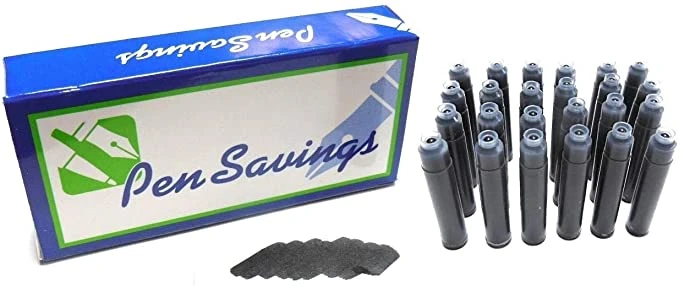 24 Standard International Short Fountain Pen Ink Cartridges, Legal Black 3 24 Standard International Short Fountain Pen Ink Cartridges, Legal Black