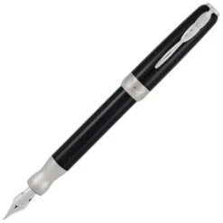 Pineider La Grande Bellezza Gemstone Fountain Pen, Black Stone, Fine Nib