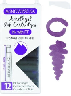Monteverde International Standard Fountain Pen Ink Cartridges, Amethyst