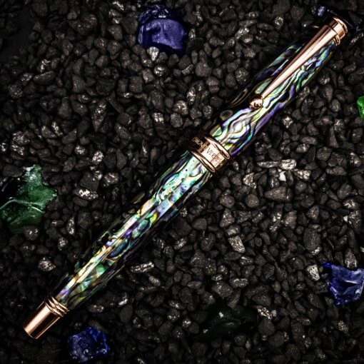 Monteverde Invincia Limited Edition Abalone Shell Fountain Pen, Rose Gold Trim - Image 2
