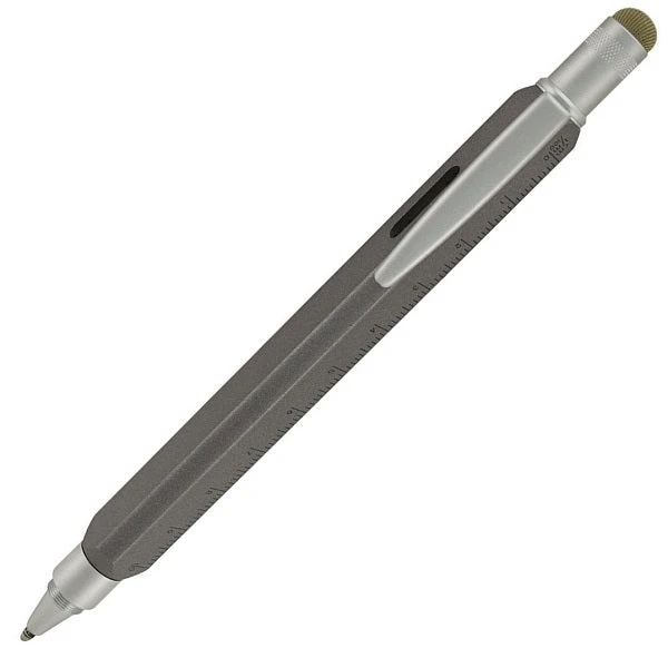 Monteverde Tool 60 Ballpoint Pen & Stylus, Platinum Grey 3 Monteverde Tool 60 Ballpoint Pen & Stylus, Platinum Grey