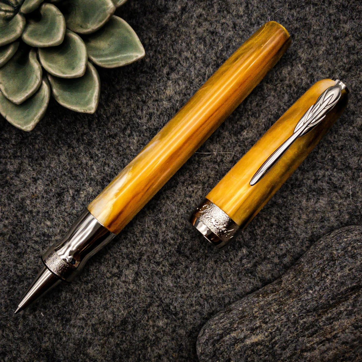 Pineider La Grande Bellezza Gemstone Rollerball Pen, Tigers Yellow 5 Pineider La Grande Bellezza Gemstone Rollerball Pen, Tigers Yellow - Image 3