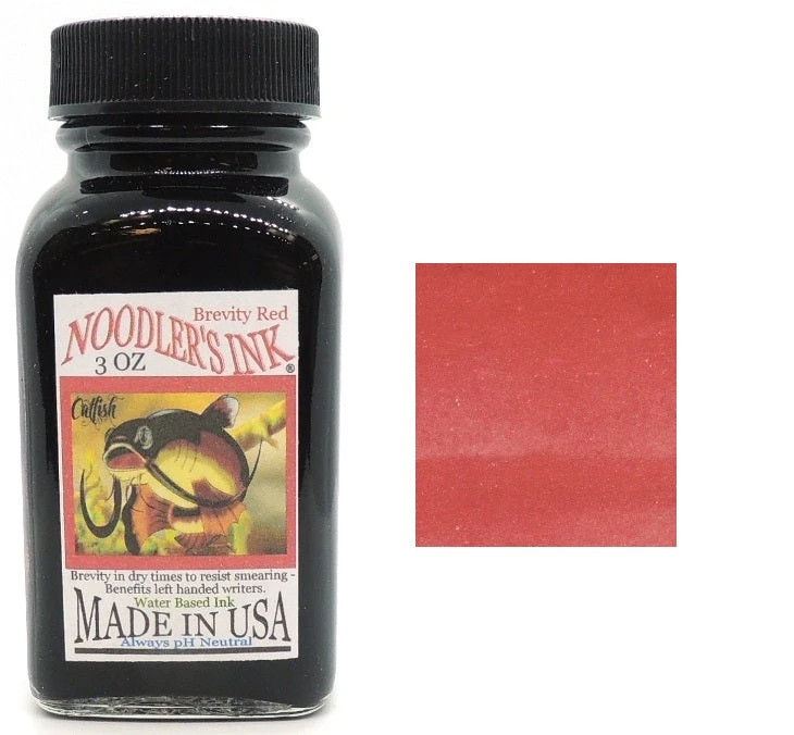 Noodlers Fountain Pen Ink Bottle, Brevity Red 3 Noodlers Fountain Pen Ink Bottle, Brevity Red