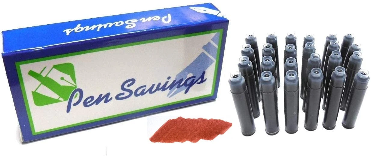 24 Standard International Short Fountain Pen Ink Cartridges, Dragon Red 3 24 Standard International Short Fountain Pen Ink Cartridges, Dragon Red