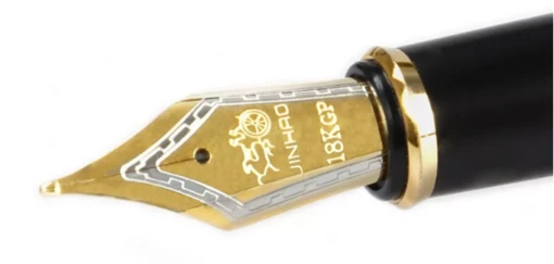 Jinhao Golden Dragon Fountain Pen, 18K Gold Plated Nib, Fine - Image 3