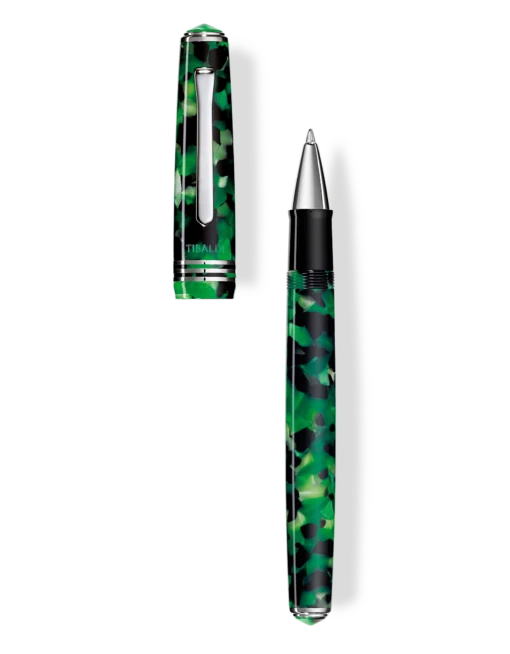 Tibaldi N60 Emerald Green Resin Rollerball Pen, Palladium Trim