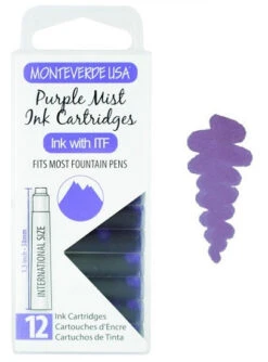 Monteverde International Standard Fountain Pen Ink Cartridges, Purple Mist