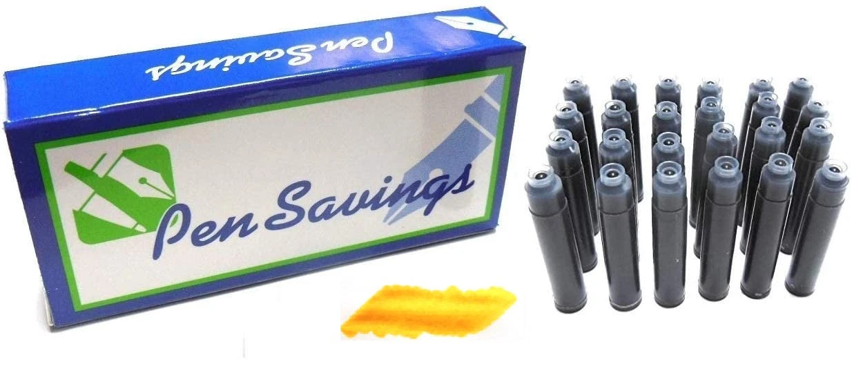 24 Standard International Short Fountain Pen Ink Cartridges, Buttercup Yellow 3 24 Standard International Short Fountain Pen Ink Cartridges, Buttercup Yellow