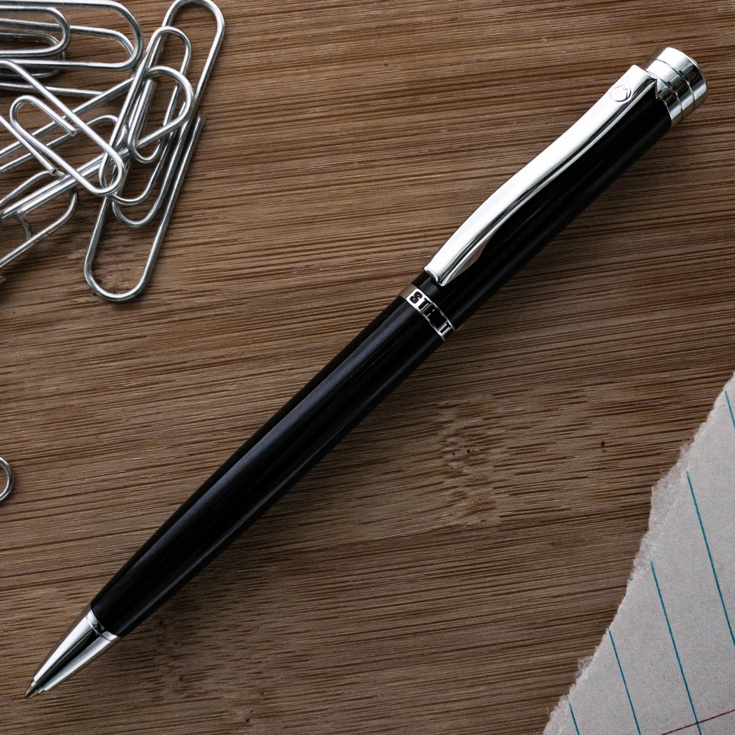 Monteverde Strata Ballpoint Pen, Black & Chrome 3 Monteverde Strata Ballpoint Pen, Black & Chrome