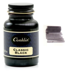 Conklin Classic Fountain Pen Ink Bottle, Classic Black, 60ml Glass Bottle