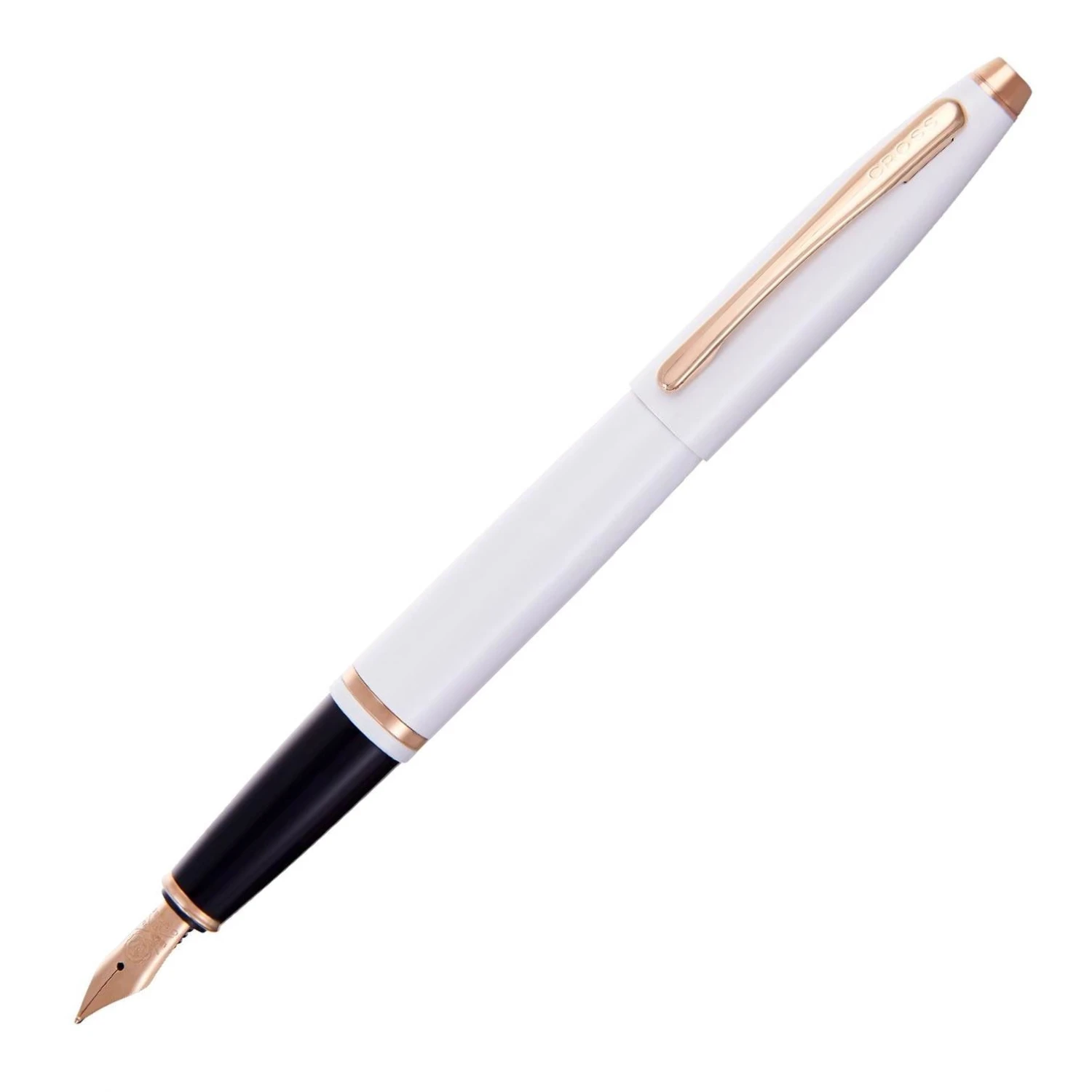 Cross® Cross Calais Fountain Pen, White & Rose Gold, Medium Nib 3 Cross® Cross Calais Fountain Pen, White & Rose Gold, Medium Nib