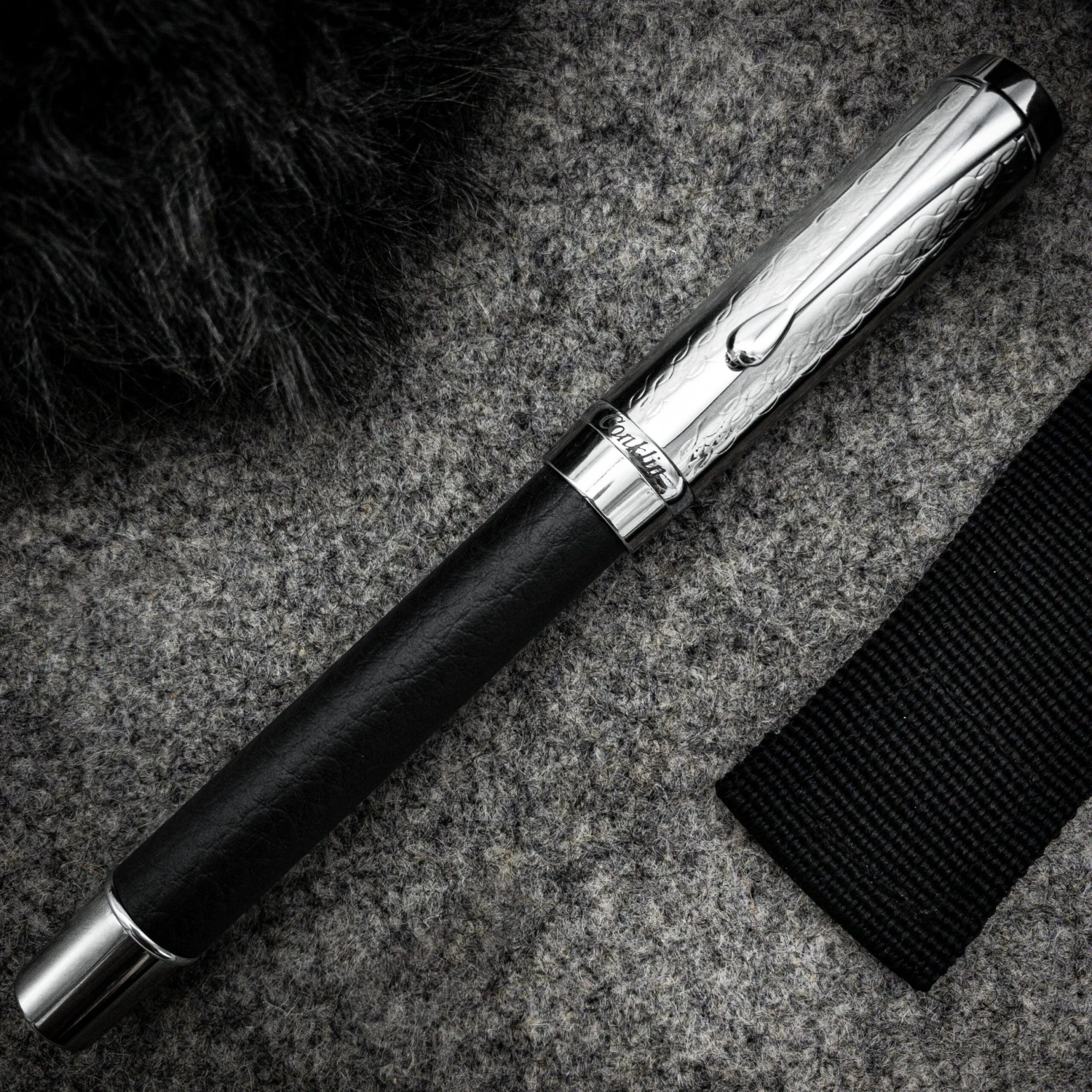 Conklin Duragraph Special Edition Royal Fountain Pen, Leather & Chrome 4 Conklin Duragraph Special Edition Royal Fountain Pen, Leather & Chrome - Image 2
