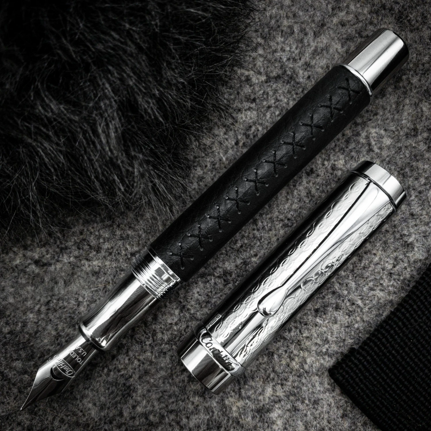 Conklin Duragraph Special Edition Royal Fountain Pen, Leather & Chrome 3 Conklin Duragraph Special Edition Royal Fountain Pen, Leather & Chrome
