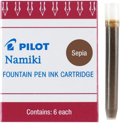 Pilot Namiki Fountain Pen Ink Cartridges, Sepia, 6pk