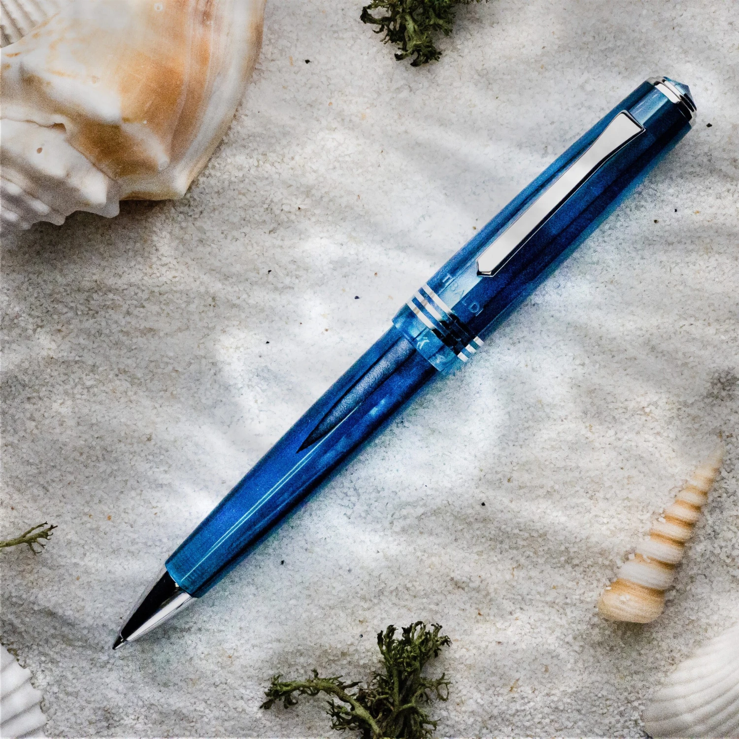 Tibaldi N60 Limited Edition Ballpoint Pen, Bora Bora, Palladium Trim 3 Tibaldi N60 Limited Edition Ballpoint Pen, Bora Bora, Palladium Trim